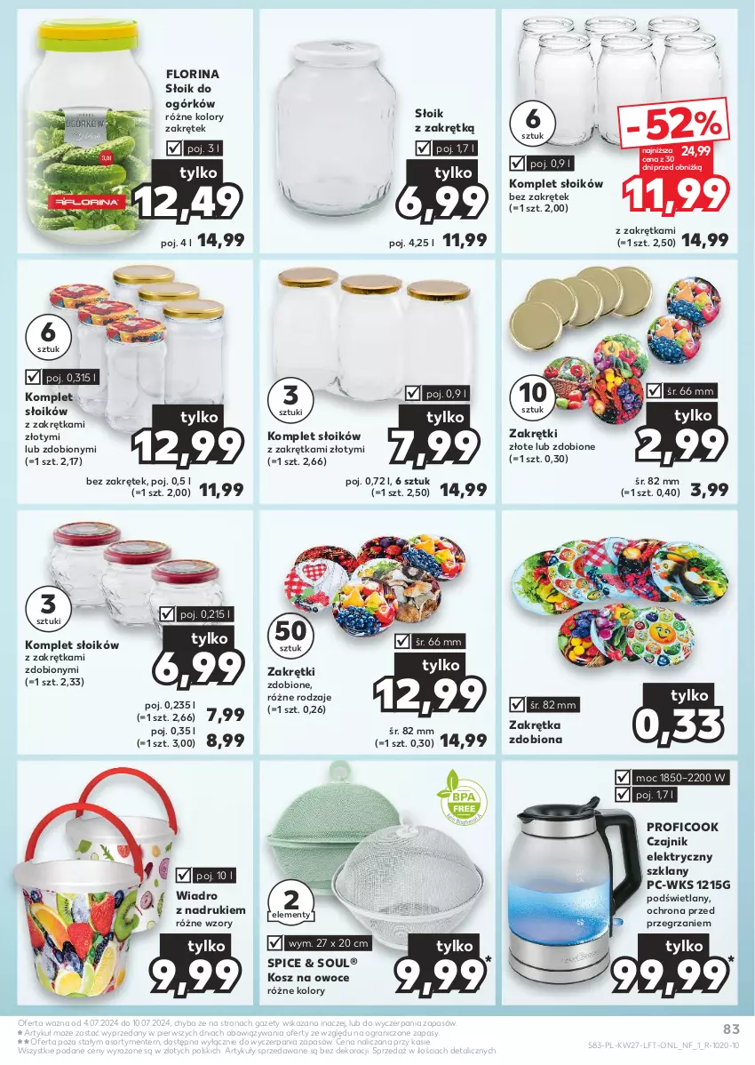 Gazetka promocyjna Kaufland - Gazetka tygodnia - ważna 04.07 do 10.07.2024 - strona 83 - produkty: Czajnik, Czajnik elektryczny, Gra, Kosz, Owoce, Wiadro