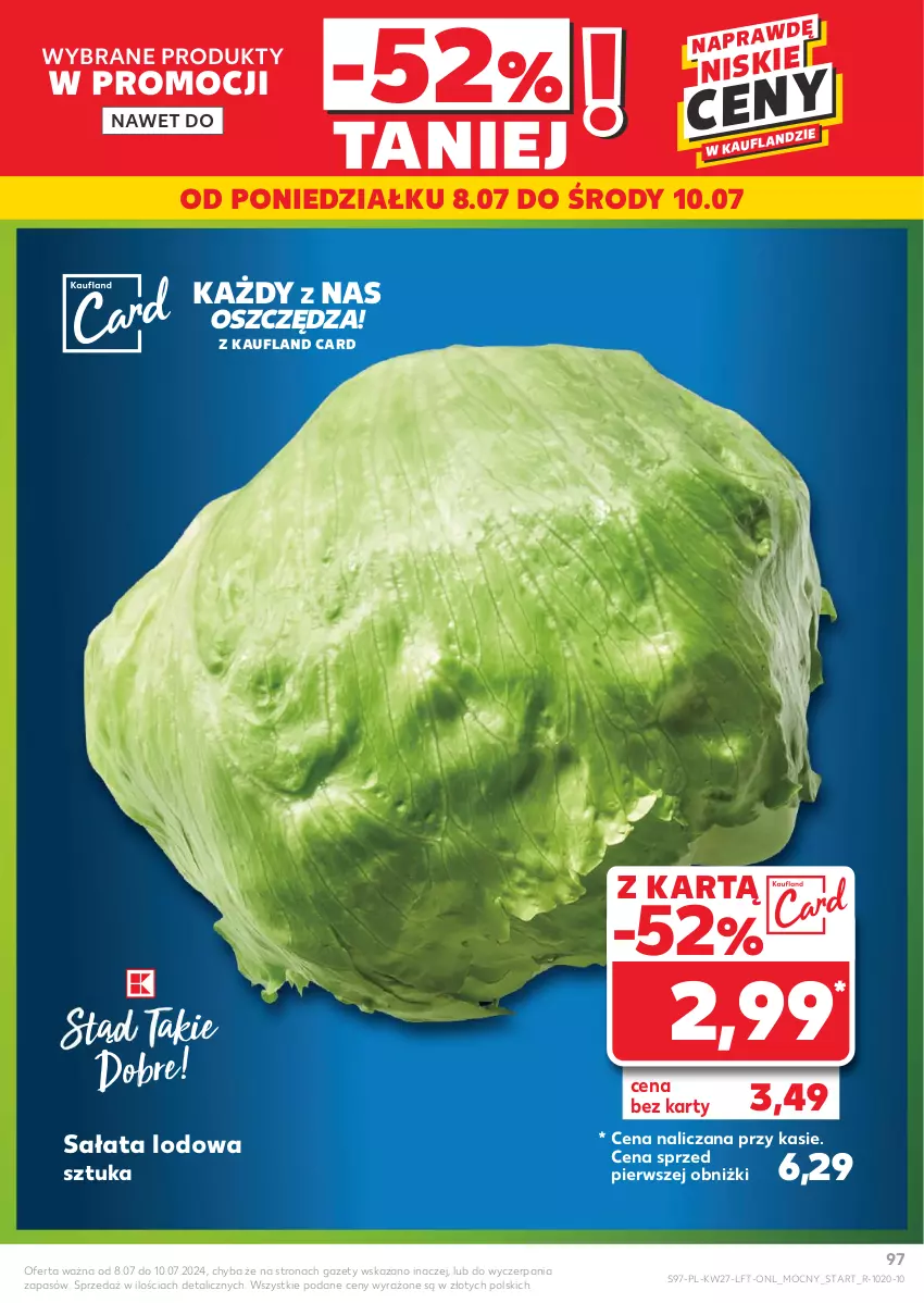 Gazetka promocyjna Kaufland - Gazetka tygodnia - ważna 04.07 do 10.07.2024 - strona 97 - produkty: Sałat, Sałata lodowa