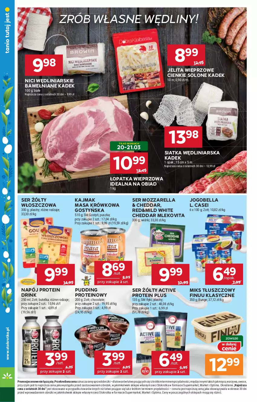 Gazetka promocyjna Stokrotka - Supermarket - ważna 19.03 do 25.03.2026 - strona 22 - produkty: Bell, Bella, Cheddar, Finuu, Jogobella, Masa krówkowa, Mięso, Miks tłuszczowy, Mleko, Mlekovita, Mozzarella, Napój, Optima, Owoce, Pudding, Ser, Siatka, Warzywa, Zott