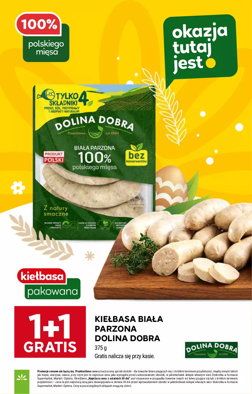 Gazetka promocyjna Stokrotka - Supermarket - ważna 19.03 do 25.03.2026 - strona 6 - produkty: Gra, Kiełbasa, Kiełbasa biała, Mięso, Optima, Owoce, Warzywa