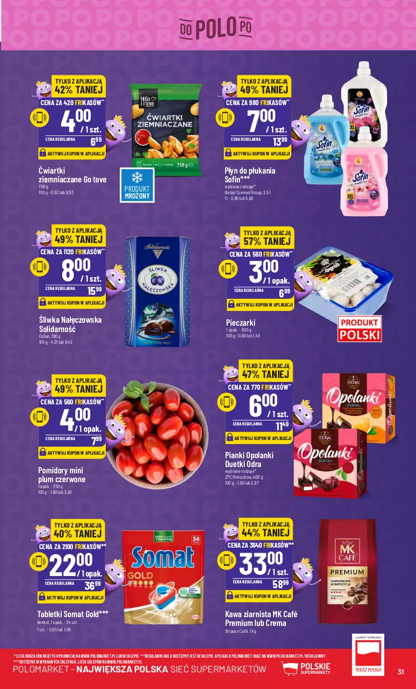 Gazetka promocyjna PoloMarket - Gazetka pomocyjna - ważna 07.02 do 13.02.2024 - strona 31 - produkty: Kawa, Kawa ziarnista, Lanki, Olma, Piec, Płyn do płukania, Pomidory, Somat, Somat gold, Tablet