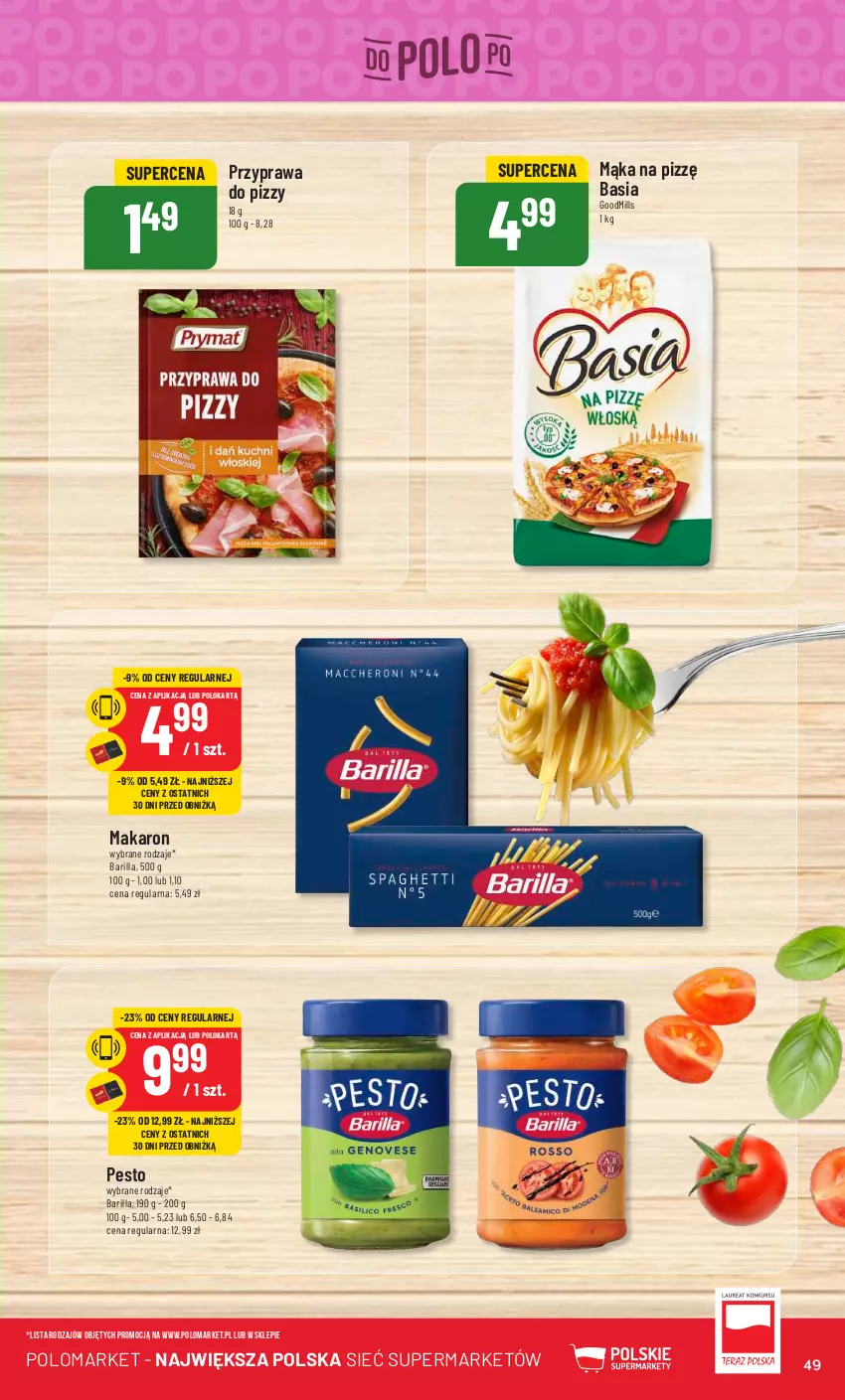 Gazetka promocyjna PoloMarket - Gazetka pomocyjna - ważna 07.02 do 13.02.2024 - strona 49 - produkty: Barilla, Basia, Mąka, Makaron, Pesto