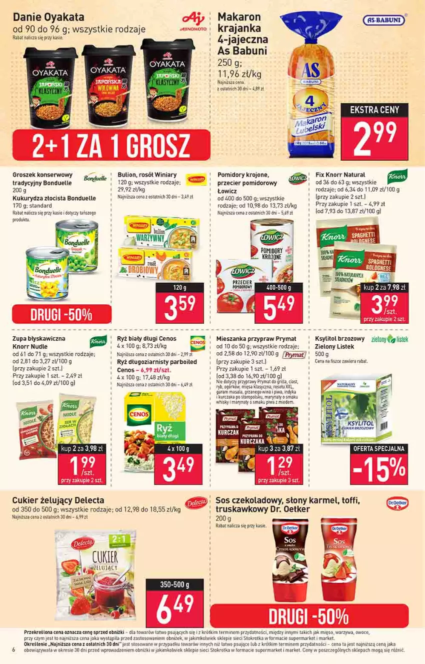 Gazetka promocyjna Stokrotka - Market - ważna 20.07 do 26.07.2023 - strona 7 - produkty: Babuni, Bonduelle, Bulion, Cenos, Cukier, Delecta, Dr. Oetker, Grill, Groszek, Knorr, Ksylitol, Kukurydza, Kurczak, Lion, Makaron, Mięso, NBA, Owoce, Piwa, Pomidory, Pomidory krojone, Prymat, Przyprawy, Rosół, Ryż, Ryż biały, Ser, Sos, Stek, Warzywa, Whisky, Winiary, Zupa