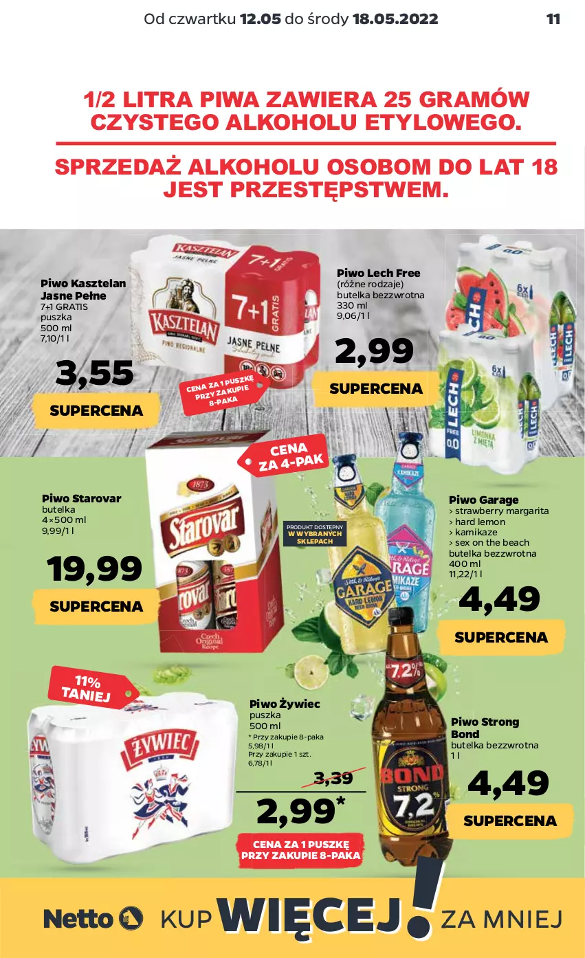 Gazetka promocyjna Netto - Gazetka spożywcza 12.05-18.05 - ważna 12.05 do 18.05.2022 - strona 11 - produkty: Gra, Kasztelan, Piwa, Piwo, Starovar