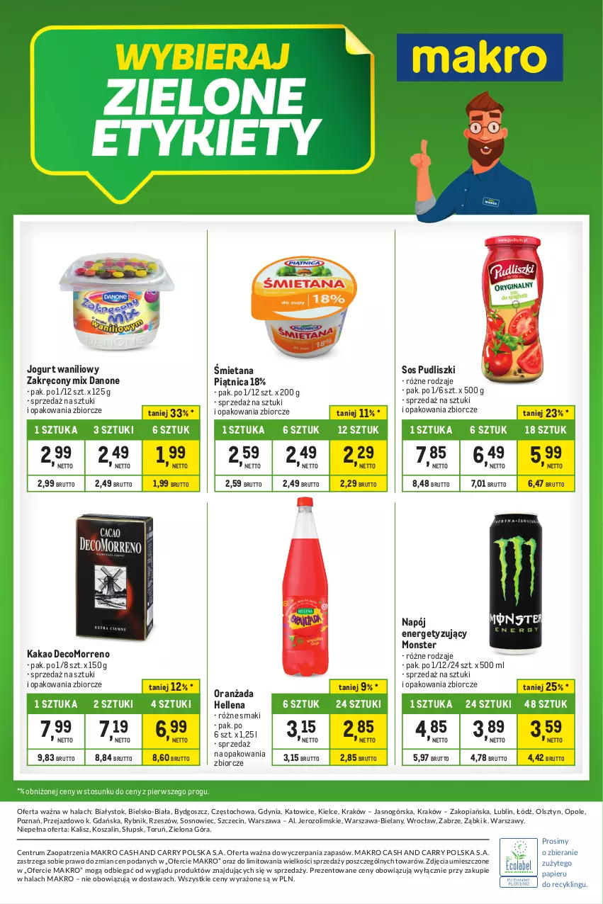 Gazetka promocyjna Makro - Kupujesz więcej płacisz mniej - oferta z alkoholem - ważna 20.02 do 18.03.2024 - strona 24 - produkty: Danone, Hellena, Jogurt, Kakao, Kosz, Napój, Oranżada, Papier, Piątnica, Pudliszki, Rum, Sos, Szal