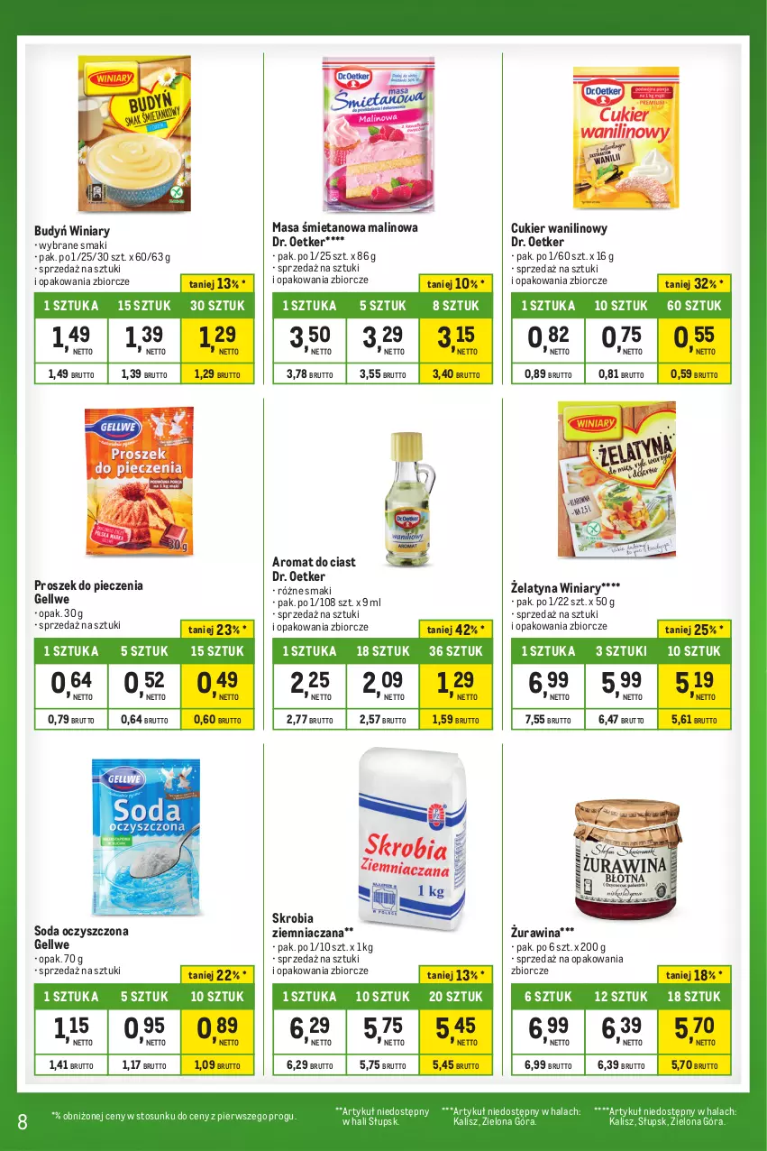 Gazetka promocyjna Makro - Kupujesz więcej płacisz mniej - oferta z alkoholem - ważna 20.02 do 18.03.2024 - strona 8 - produkty: Budyń, Cukier, Cukier wanilinowy, Dr. Oetker, Piec, Proszek do pieczenia, Skrobia ziemniaczana, Soda oczyszczona, Winiary