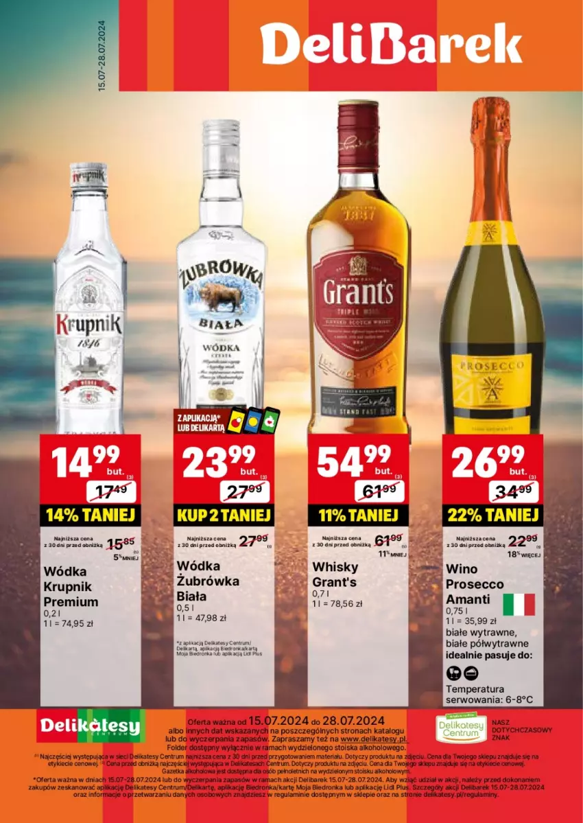 Gazetka promocyjna Delikatesy Centrum - DeliBarek DC29-DC30 - ważna 15.07 do 28.07.2024 - strona 1 - produkty: Dron, Gra, Grant's, Krupnik, Orka, Rama, Rum, Ser, Whisky, Wódka