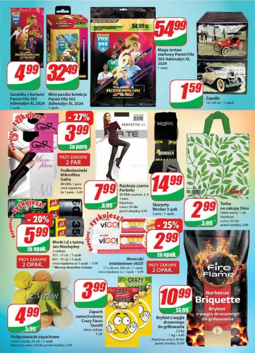 Gazetka promocyjna Dino - ważna 04.10 do 10.10.2023 - strona 14 - produkty: Danio, Fa, Gatta, Grill, Jan Niezbędny, Karp, Podgrzewacze, Por, Rajstopy, Top, Torba, Torba na zakupy