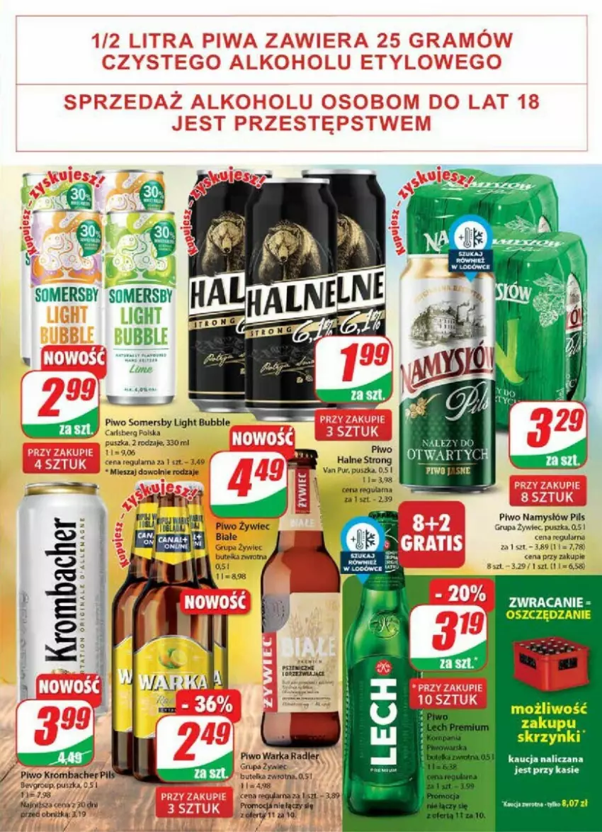 Gazetka promocyjna Dino - ważna 04.10 do 10.10.2023 - strona 9 - produkty: Carlsberg, Namysłów, Piwo, Pur, Radler, Somersby, Warka