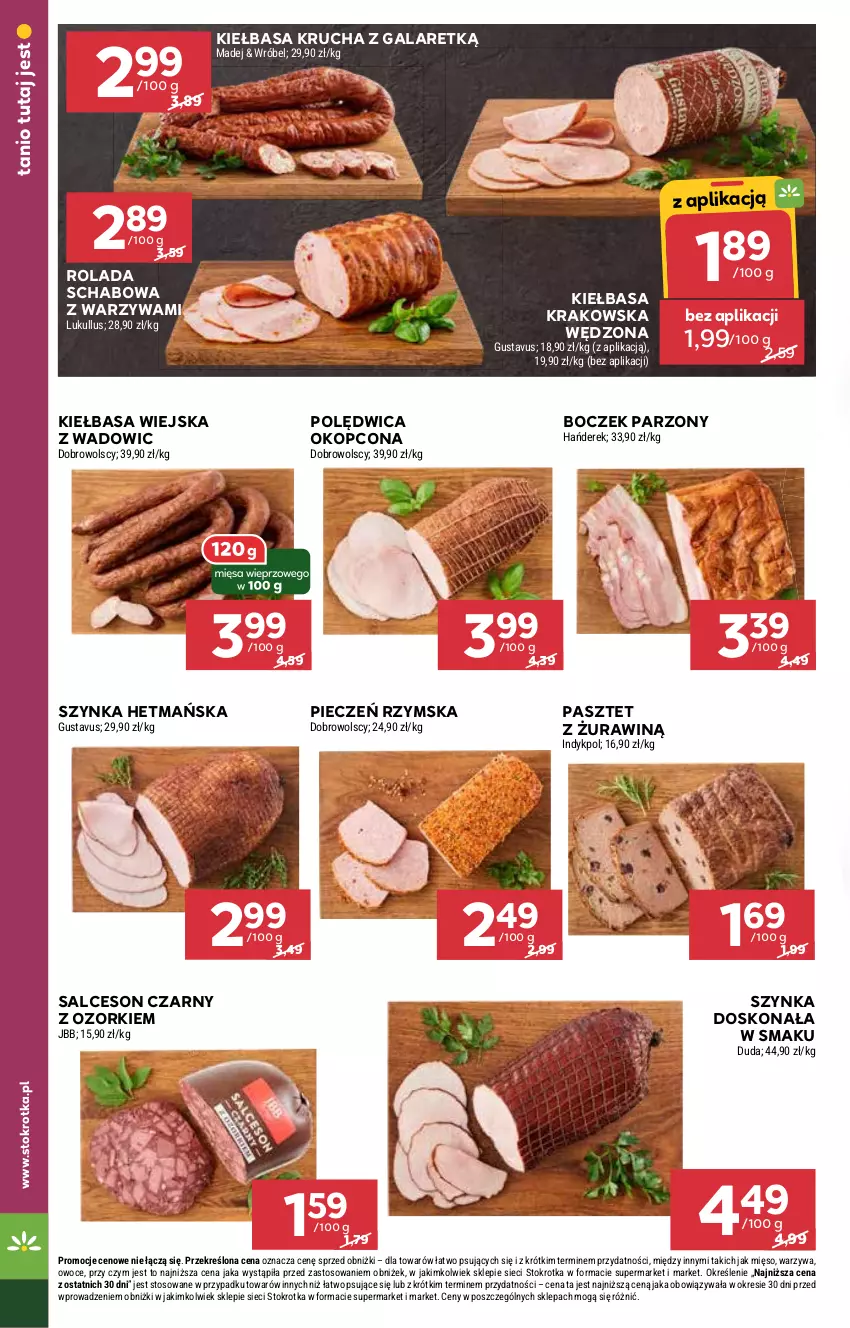 Gazetka promocyjna Stokrotka - Market Opole/Radom - ważna 07.11 do 13.11.2024 - strona 8 - produkty: Boczek, Gala, Kiełbasa, Kiełbasa krakowska, Kiełbasa krucha, Kiełbasa wiejska, Mięso, Owoce, Pasztet, Piec, Pieczeń rzymska, Polędwica, Rolada, Salceson, Szynka, Warzywa