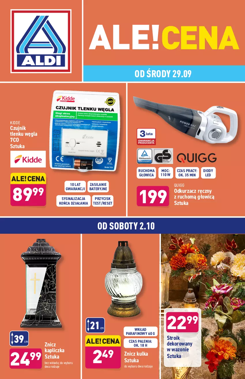 Gazetka promocyjna Aldi - ważna 29.09 do 02.10.2021 - strona 1 - produkty: Odkurzacz, Silan, Wazon, Znicz