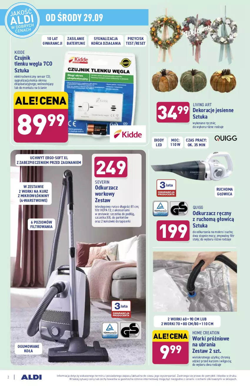 Gazetka promocyjna Aldi - ważna 29.09 do 02.10.2021 - strona 2 - produkty: Gin, LG, Odkurzacz, Piec, Rura, Silan, Szczotka, Teleskop, Top, Ubrania