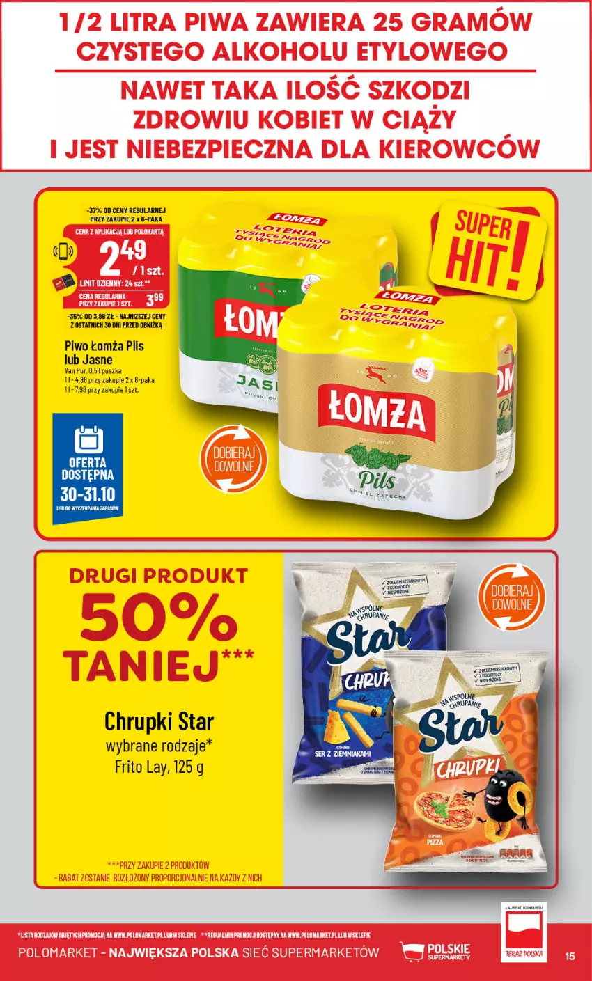 Gazetka promocyjna PoloMarket - Gazetka pomocyjna - ważna 30.10 do 05.11.2024 - strona 15 - produkty: Chrupki, Piwo, Pur