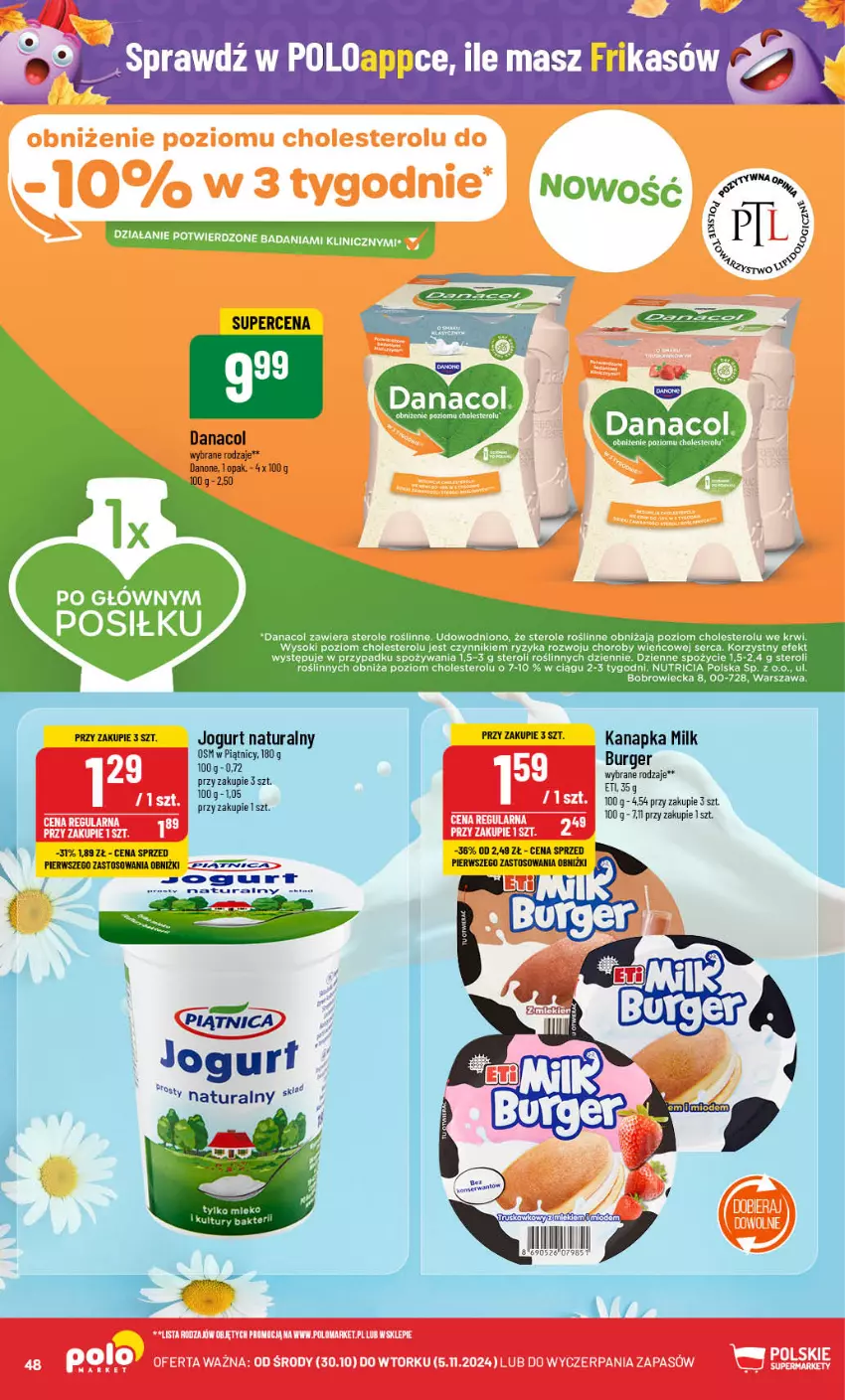 Gazetka promocyjna PoloMarket - Gazetka pomocyjna - ważna 30.10 do 05.11.2024 - strona 48 - produkty: Jogurt, Jogurt naturalny, Mleko