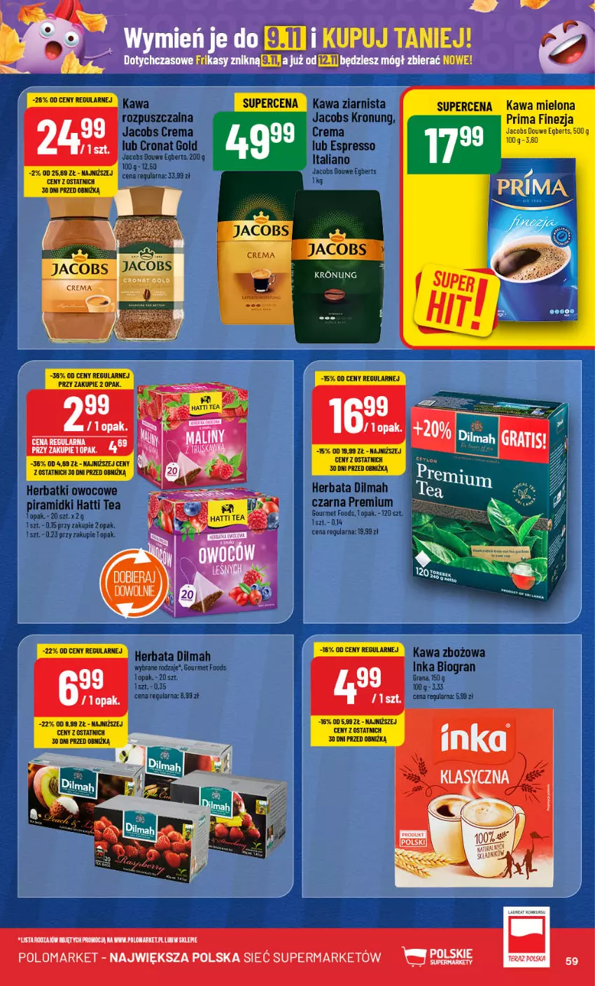 Gazetka promocyjna PoloMarket - Gazetka pomocyjna - ważna 30.10 do 05.11.2024 - strona 59 - produkty: Jacobs, Kawa, Kawa mielona, Prima