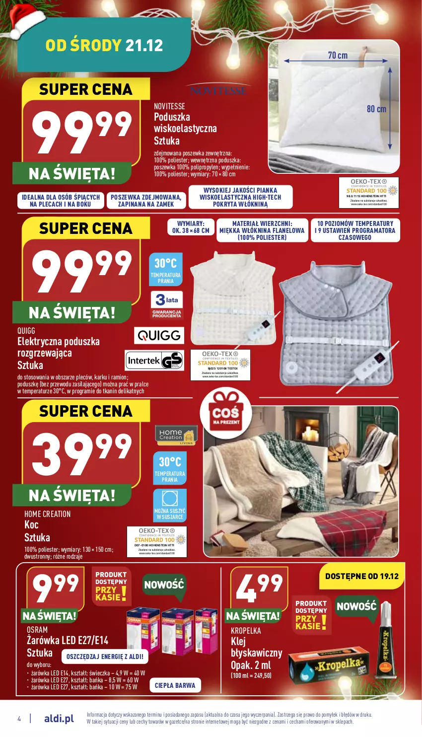 Gazetka promocyjna Aldi - Zaplanuj zakupy wcześniej - ważna 21.12 do 24.12.2022 - strona 4 - produkty: Gra, Klej, Koc, Poduszka, Poszewka, Rama, Sok