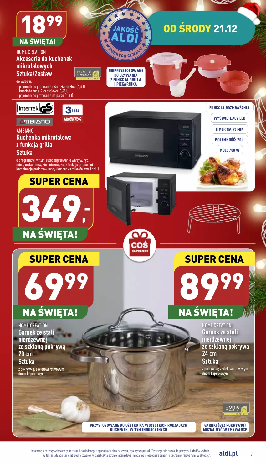 Gazetka promocyjna Aldi - Zaplanuj zakupy wcześniej - ważna 21.12 do 24.12.2022 - strona 7 - produkty: Fa, Garnek, Gra, Grill, Kubek, Kuchenka mikrofalowa, Makaron, Piekarnik, Pojemnik, Ryż, Top