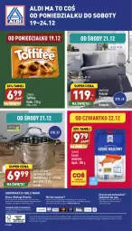 Gazetka promocyjna Aldi - Zaplanuj zakupy wcześniej - Gazetka - ważna od 24.12 do 24.12.2022 - strona 14 - produkty: Por, Garnek, Pościel, O nas, Pościel flanelowa, Toffifee, Biuro