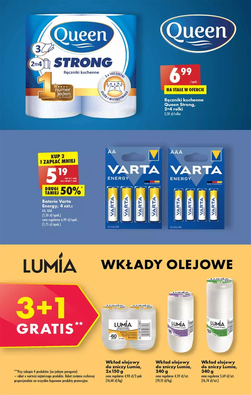 Gazetka promocyjna Biedronka - W tym tygodniu P - ważna 20.06 do 26.06.2022 - strona 51 - produkty: Olej, Por, Ręcznik, Rolki, Varta, Wkład olejowy, Znicz