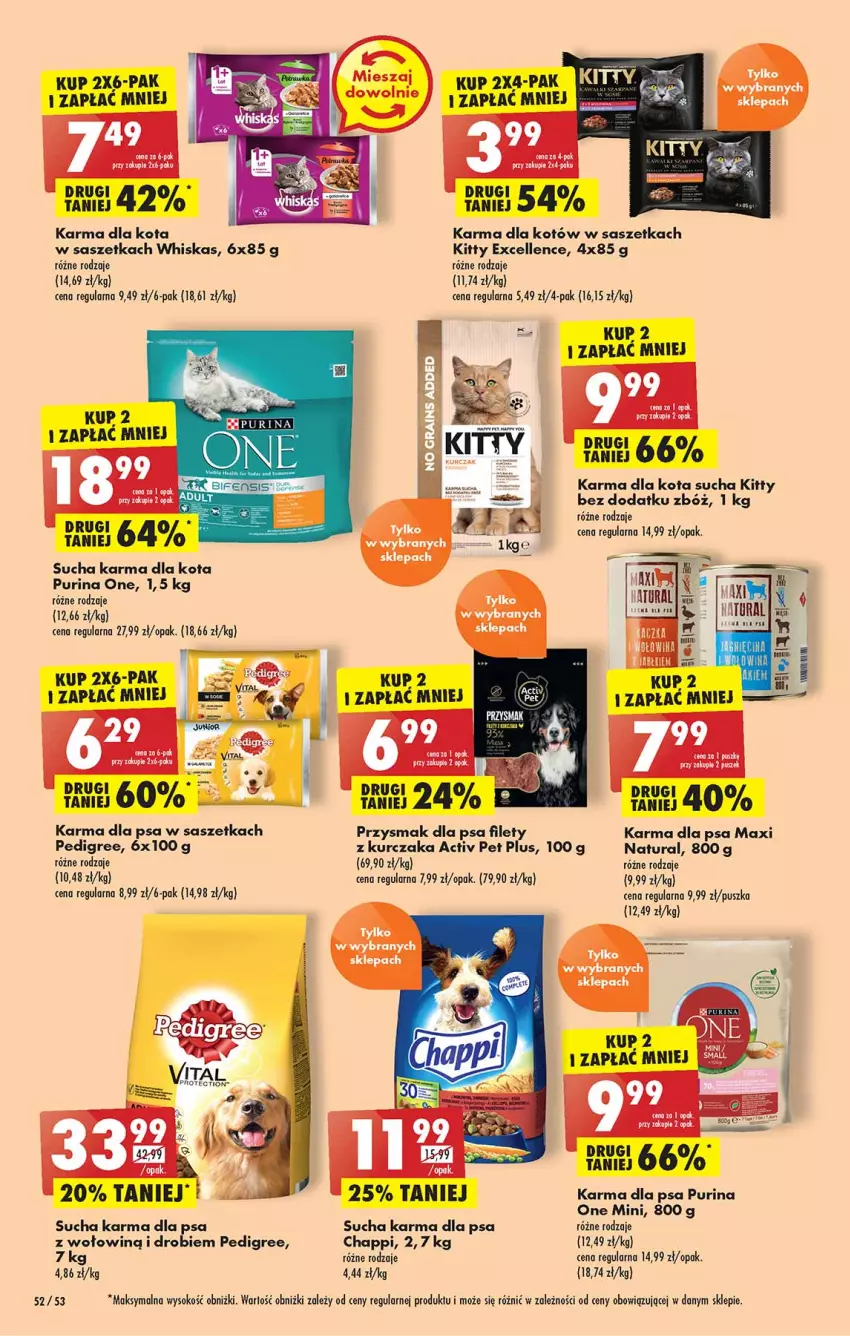 Gazetka promocyjna Biedronka - W tym tygodniu P - ważna 20.06 do 26.06.2022 - strona 52 - produkty: Chappi, Kurczak, LG, Pedigree, Przysmak dla psa, Pur, Purina, Sok, Sucha karma, Whiskas