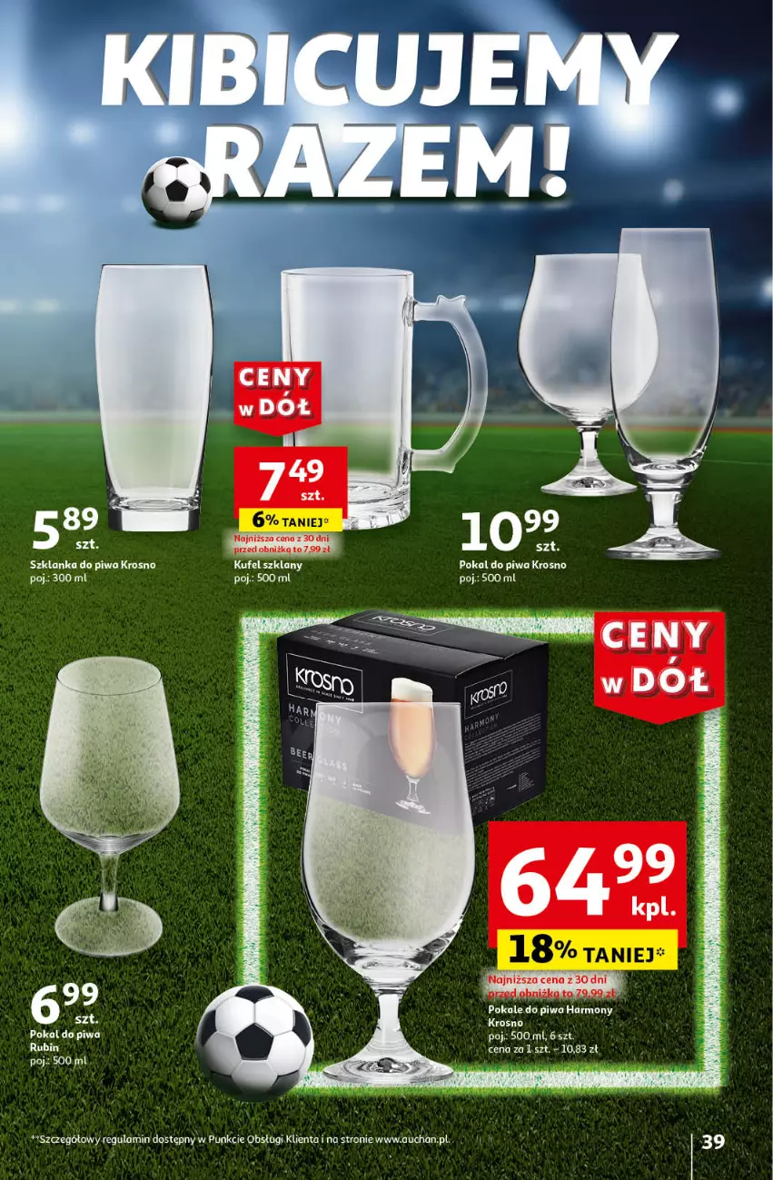 Gazetka promocyjna Auchan - Gazetka CENY W DÓŁ Hipermarket Auchan - ważna 20.06 do 26.06.2024 - strona 43 - produkty: Piwa, Szklanka