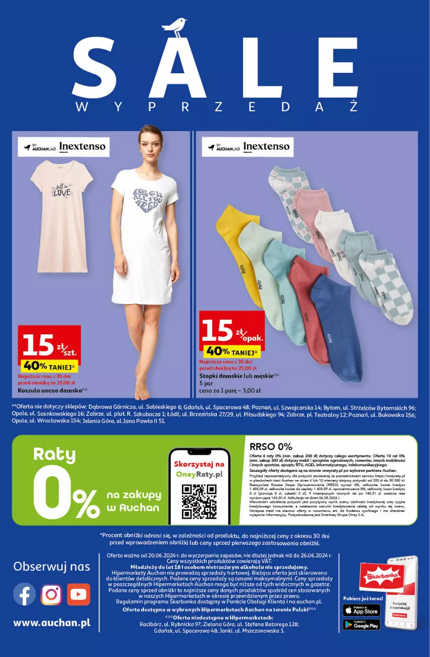 Gazetka promocyjna Auchan - Gazetka CENY W DÓŁ Hipermarket Auchan - ważna 20.06 do 26.06.2024 - strona 64 - produkty: Acer, Fa, Kosz, Por, Rower, Sos, Sport, Top