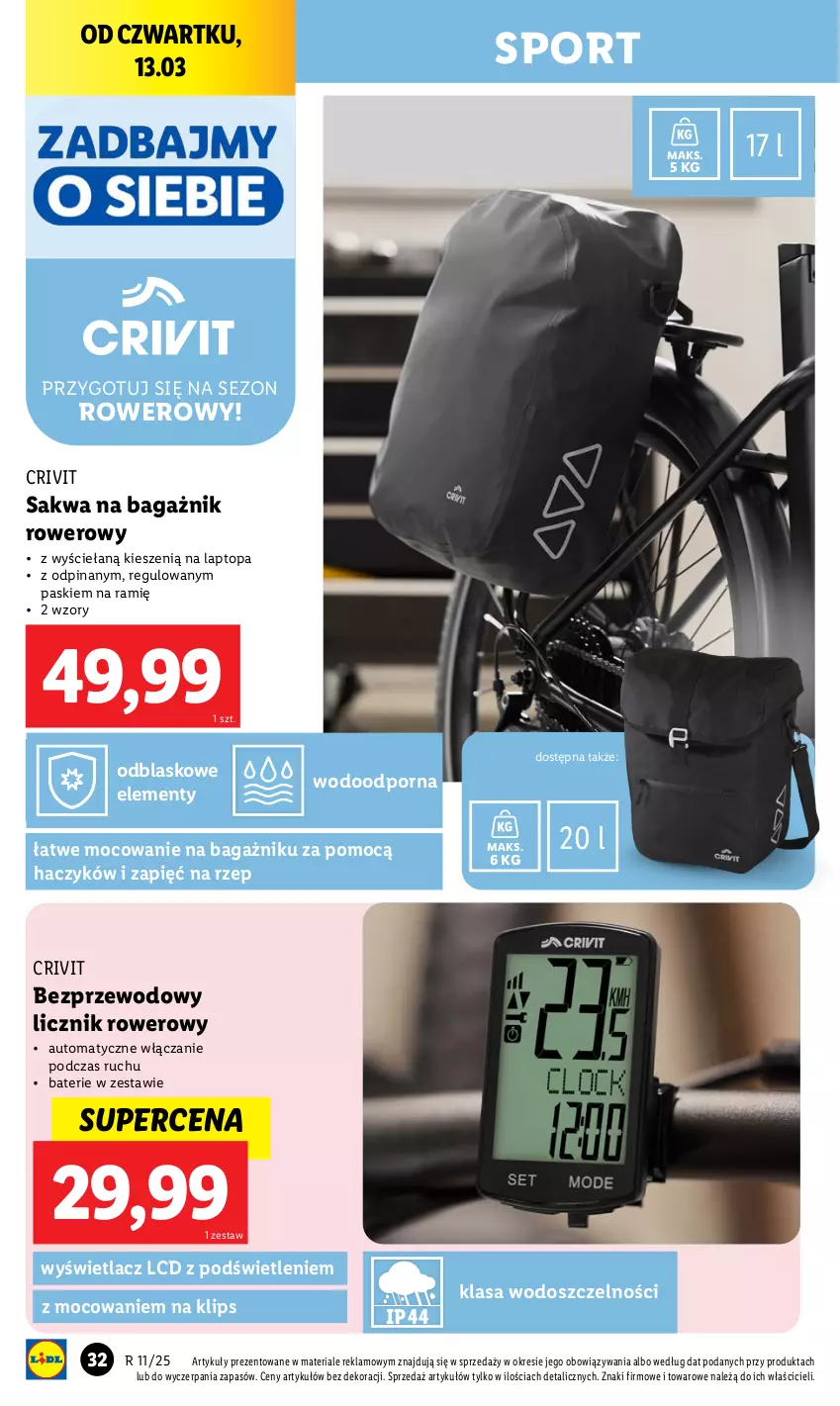 Gazetka promocyjna Lidl - GAZETKA - ważna 10.03 do 15.03.2025 - strona 32 - produkty: Haczyk, Por, Rower, Sport, Top