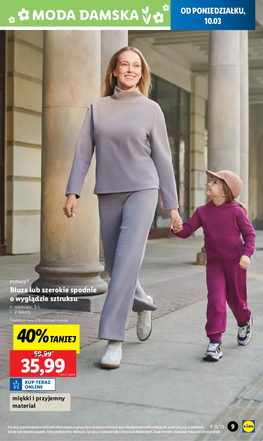 Gazetka promocyjna Lidl - GAZETKA - ważna 10.03 do 15.03.2025 - strona 9 - produkty: Bluza, Moda, Spodnie