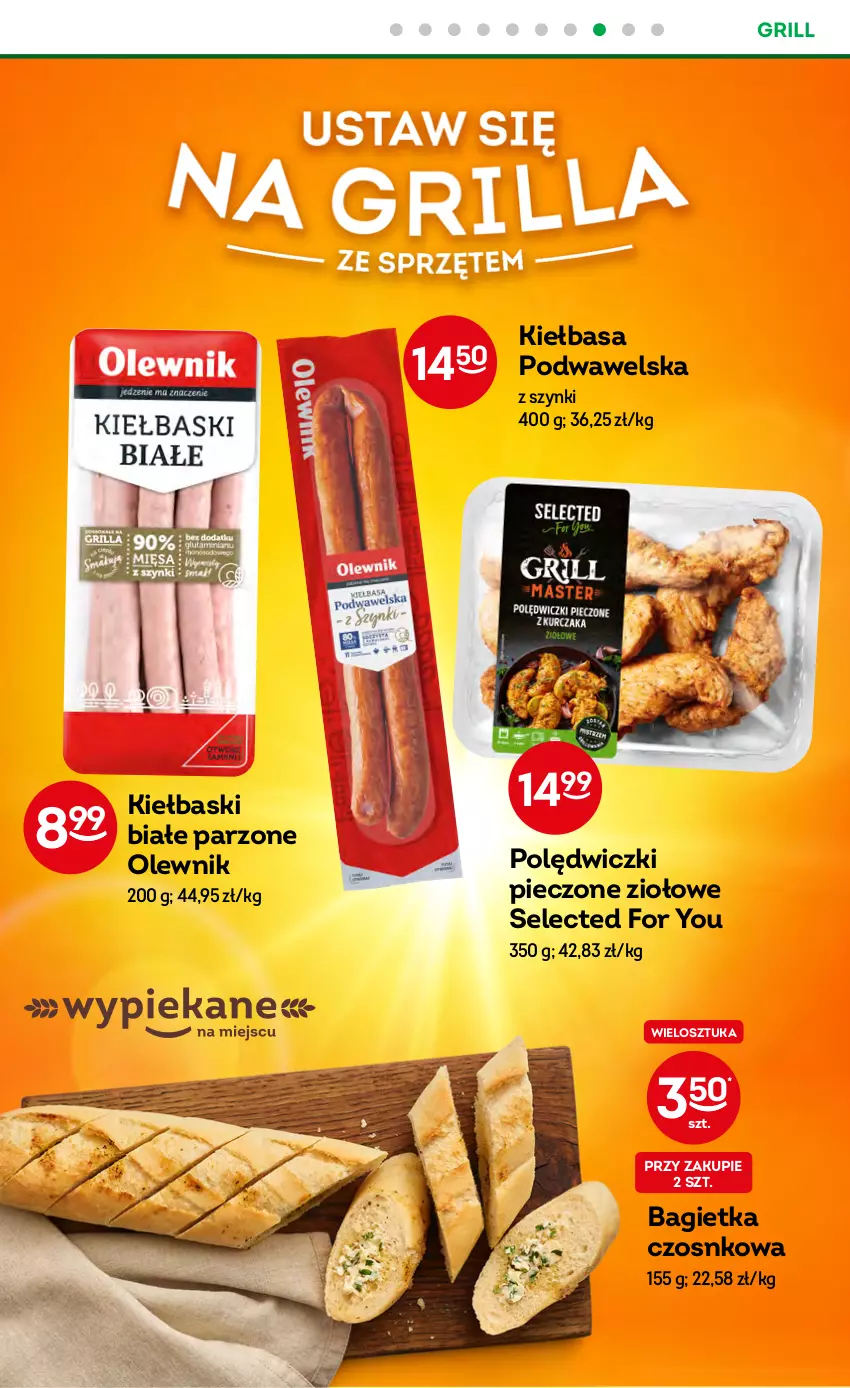 Gazetka promocyjna Żabka - ważna 10.05 do 23.05.2023 - strona 28 - produkty: Bagietka, Bagietka czosnkowa, Grill, Kiełbasa, Kiełbasa podwawelska, Kiełbaski białe, Olewnik, Piec, Wawel