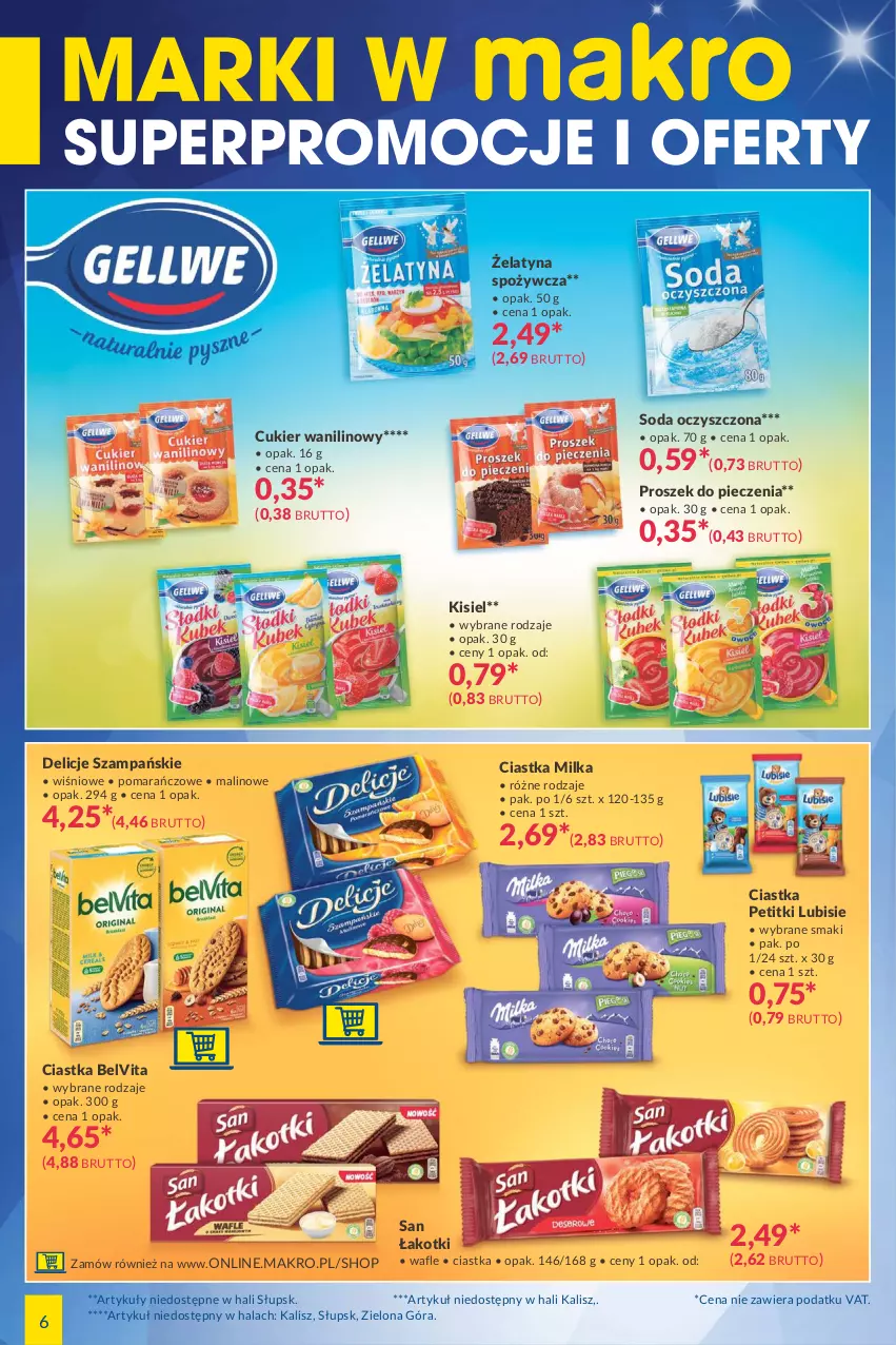 Gazetka promocyjna Makro - [Oferta specjalna] Marki w MAKRO - ważna 05.10 do 18.10.2021 - strona 6 - produkty: BelVita, Ciastka, Cukier, Cukier wanilinowy, Delicje, Kisiel, Lubisie, Milka, Piec, Proszek do pieczenia, Soda oczyszczona, Wafle