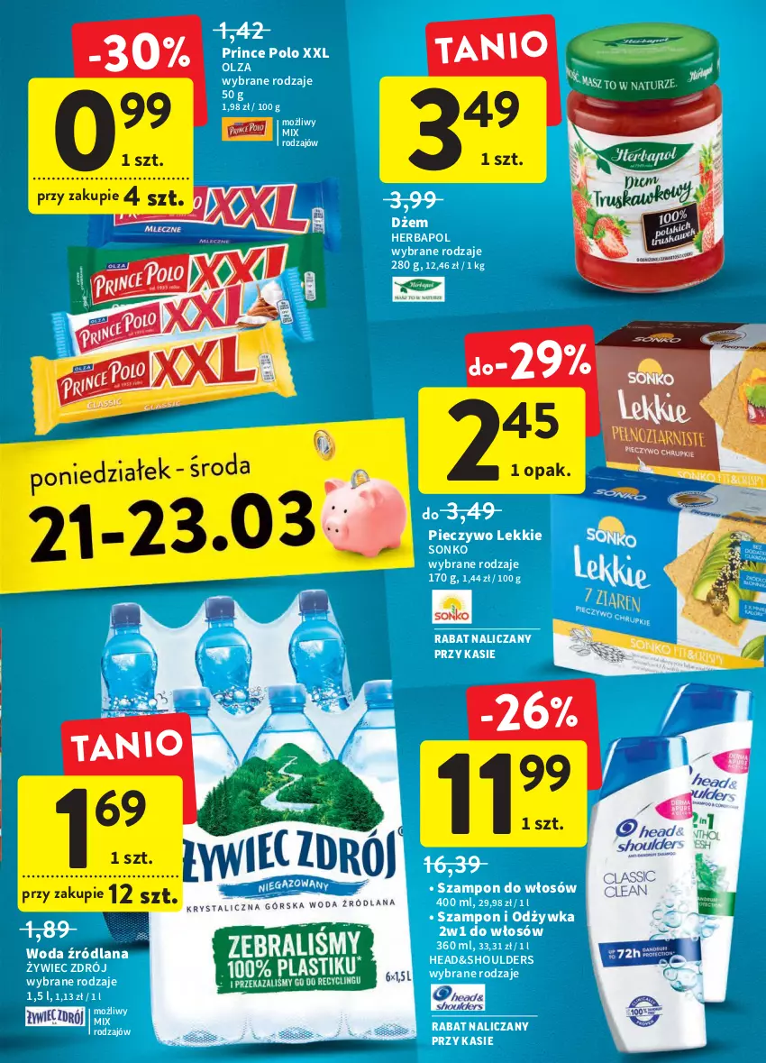 Gazetka promocyjna Intermarche - ważna 17.03 do 23.03.2022 - strona 39 - produkty: Dżem, Herbapol, LANA, Odżywka, Piec, Pieczywo, Prince Polo, Sonko, Szampon, Woda