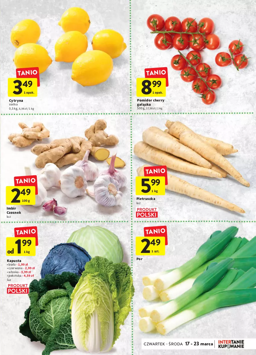 Gazetka promocyjna Intermarche - ważna 17.03 do 23.03.2022 - strona 9 - produkty: Czosnek, Imbir, Pietruszka, Por, Siatka