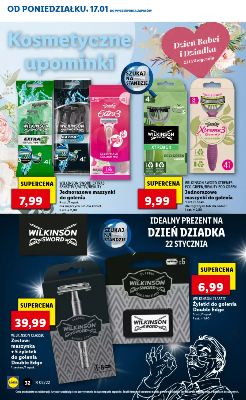 Gazetka promocyjna Lidl - GAZETKA - ważna 17.01 do 19.01.2022 - strona 32 - produkty: Fa, Maszynka, Szynka, Wilkinson Sword