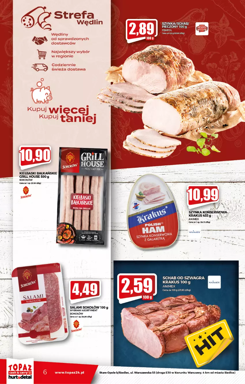 Gazetka promocyjna Topaz - Gazetka - ważna 26.08 do 01.09.2021 - strona 6 - produkty: Fa, Gra, Grill, Krakus, Sok, Sokołów