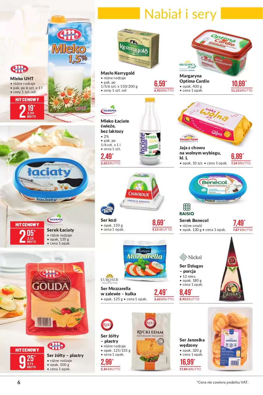 Gazetka promocyjna Makro - [Oferta promocyjna] Artykuły spożywcze - ważna 15.06 do 28.06.2021 - strona 6 - produkty: Benecol, Jaja, Margaryna, Masło, Mleko, Mozzarella, Optima, Optima Cardio, Por, Ser, Ser kozi, Serek