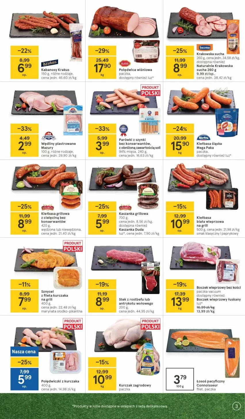 Gazetka promocyjna Tesco - Tesco gazetka - przyszły tydzień - ważna 17.06 do 23.06.2021 - strona 3 - produkty: Boczek, Boczek wieprzowy, Duda, Grill, Kabanos, Kasza, Kaszanka, Kiełbasa, Krakus, Kurczak, Parówki, Parówki z szynki, Polędwica, Polędwiczki z kurczaka, Rostbef, Ser, Stek