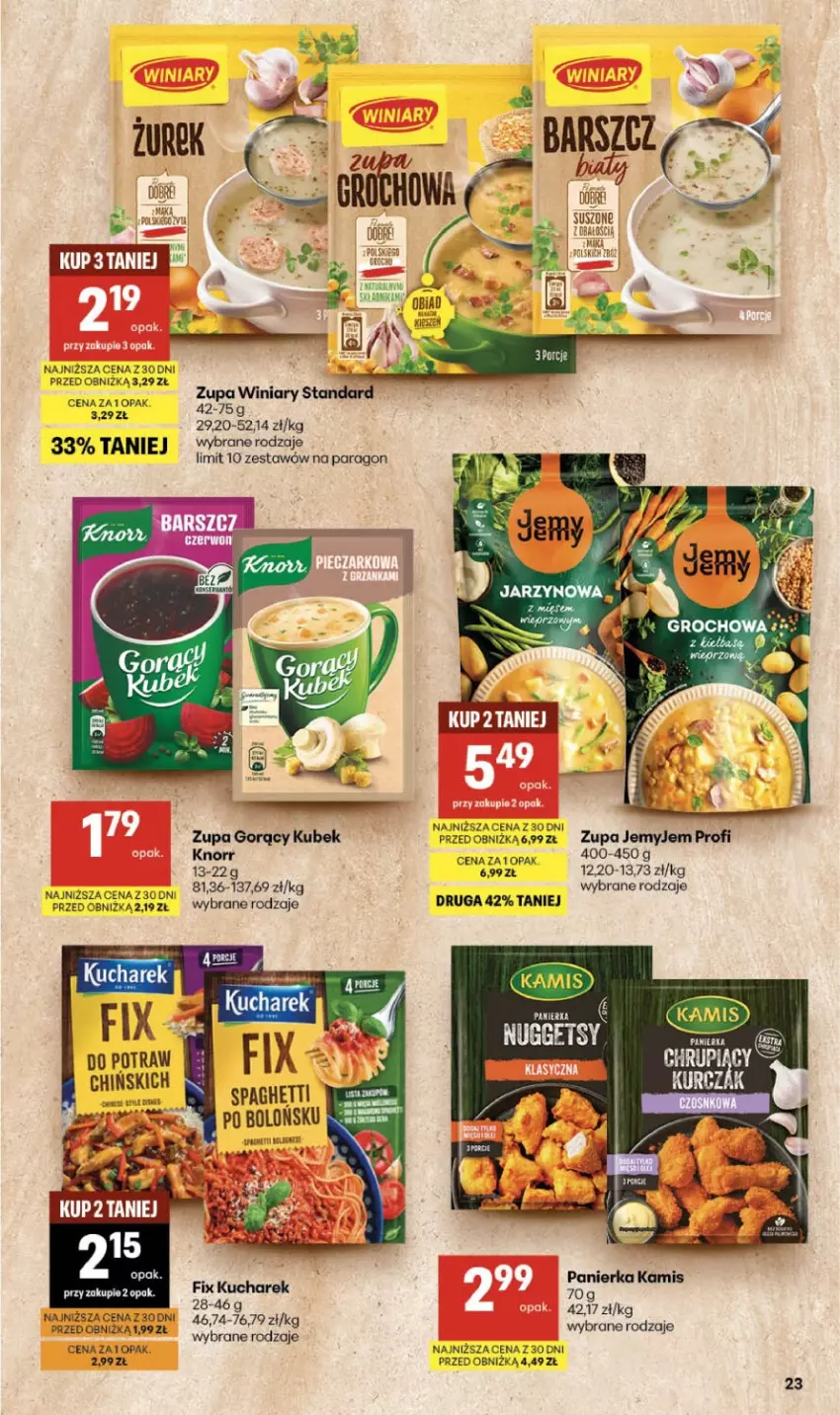 Gazetka promocyjna Delikatesy Centrum - Franczyza DC34 Czwartek - ważna 20.08 do 26.08.2026 - strona 23 - produkty: Fa, Kamis, Knorr, Kubek, Kucharek, Spaghetti, Winiary, Zupa