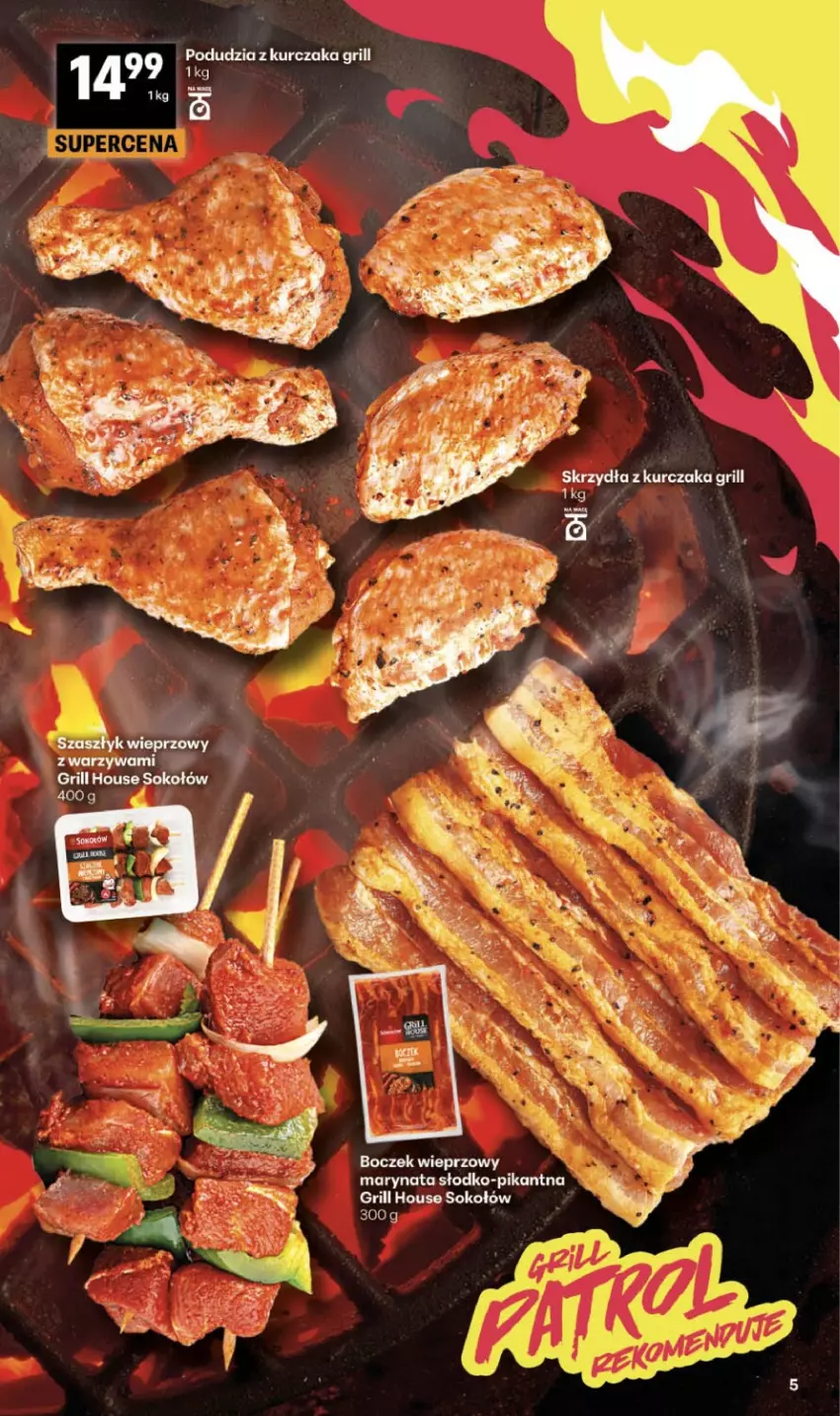Gazetka promocyjna Delikatesy Centrum - Franczyza DC34 Czwartek - ważna 20.08 do 26.08.2026 - strona 5 - produkty: Boczek, Boczek wieprzowy, Grill, Kurczak, Sok, Sokołów, Warzywa