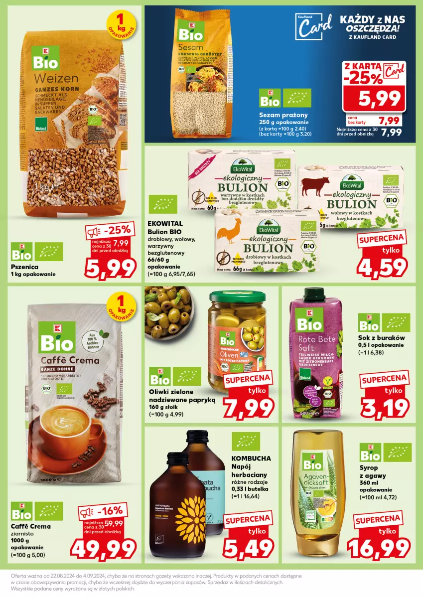 Gazetka promocyjna Kaufland - Kaufland - ważna 02.09 do 04.09.2024 - strona 17 - produkty: Bulion, Lion, Napój, Noż, Olej, Oliwki, Oliwki zielone, Sezam, Sok, Sos, Syrop