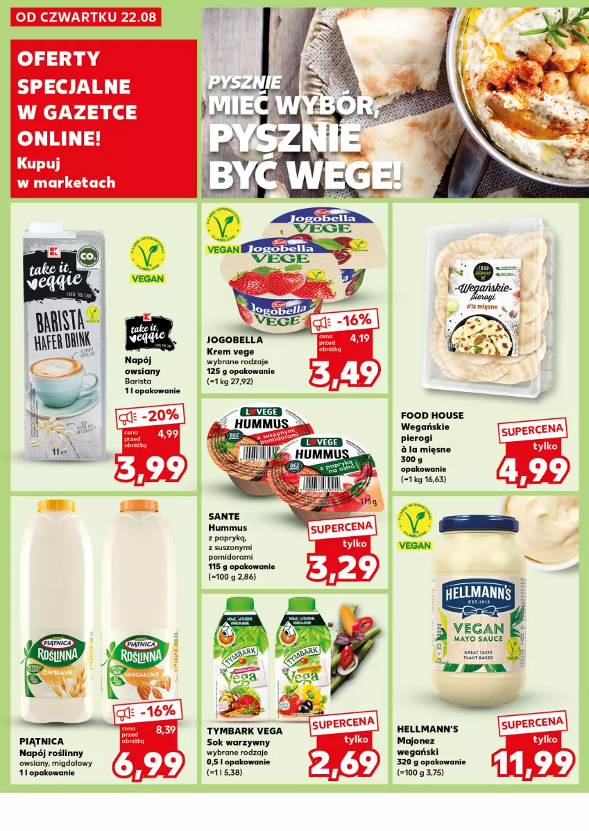 Gazetka promocyjna Kaufland - Kaufland - ważna 02.09 do 04.09.2024 - strona 20 - produkty: Bell, Bella, Hummus, Jogobella, Majonez, Mus, Napój, Napój roślinny, Piątnica, Pierogi, Sok, Tymbark