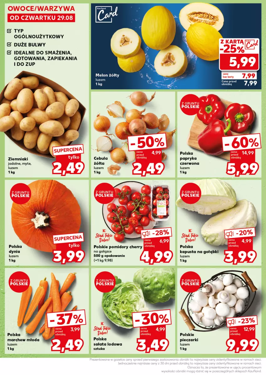 Gazetka promocyjna Kaufland - Kaufland - ważna 02.09 do 04.09.2024 - strona 8 - produkty: Melon, Papryka, Papryka czerwona, Piec, Pomidory, Sałat, Sałata lodowa, Ziemniaki