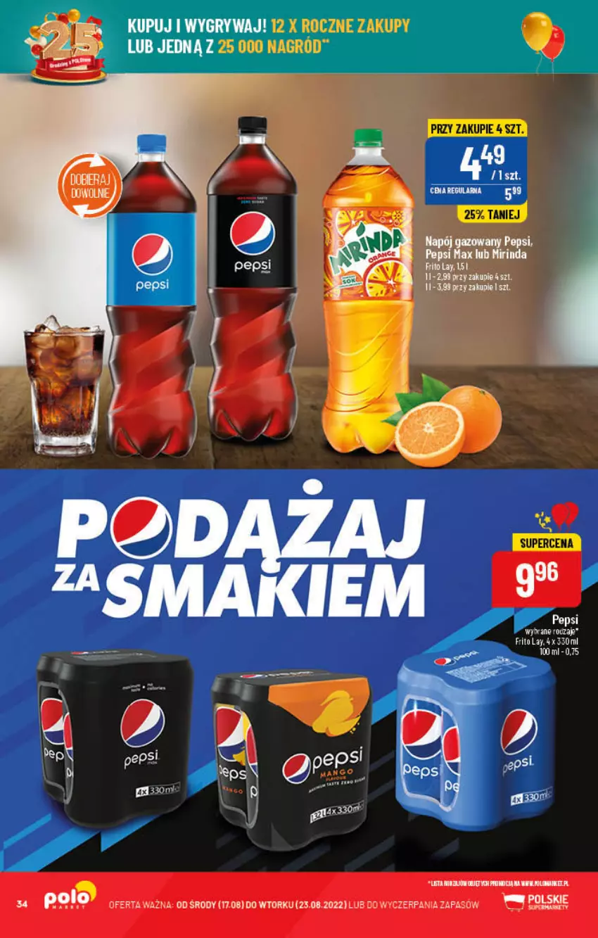 Gazetka promocyjna PoloMarket - Gazetka pomocyjna - ważna 17.08 do 23.08.2022 - strona 34 - produkty: Pepsi