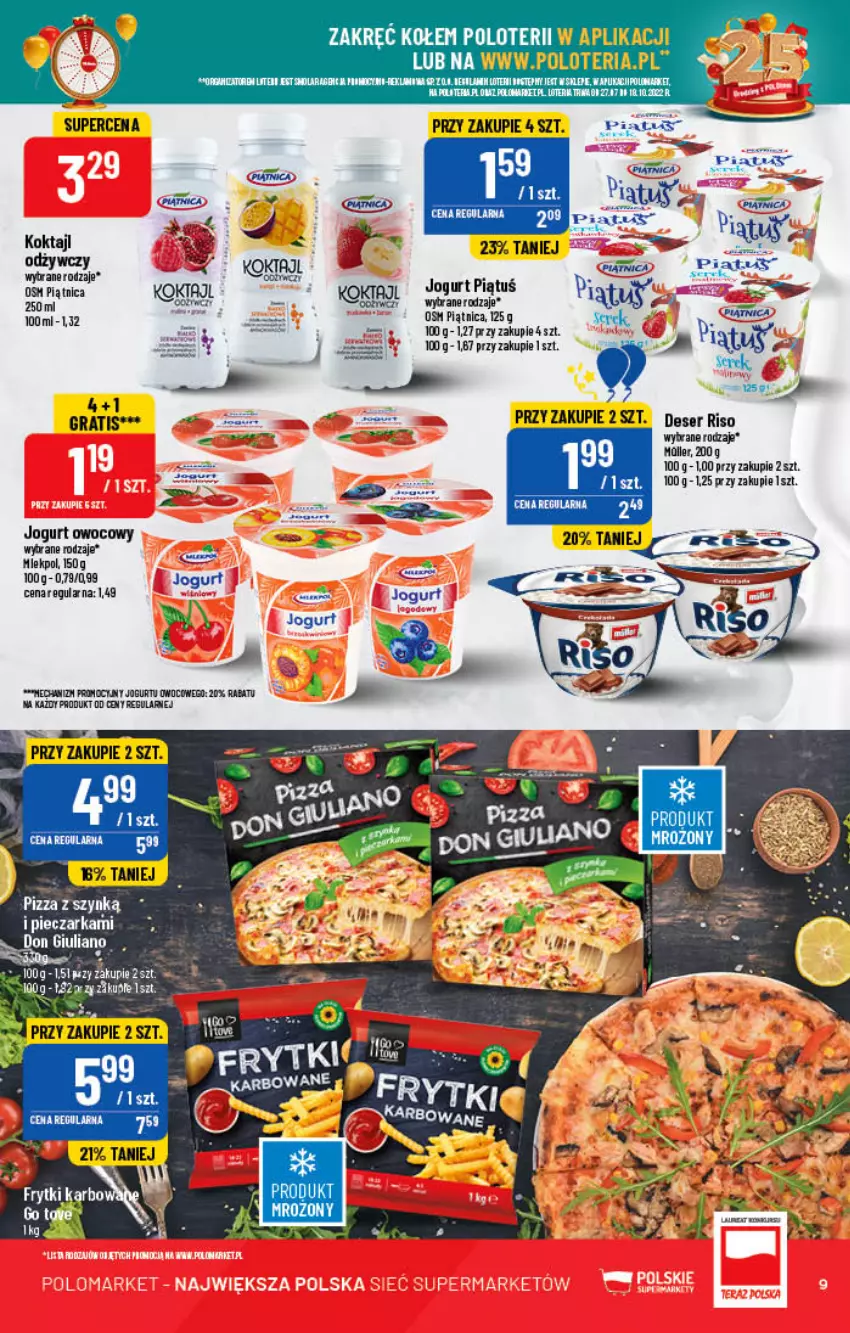 Gazetka promocyjna PoloMarket - Gazetka pomocyjna - ważna 17.08 do 23.08.2022 - strona 9 - produkty: Deser, Gra, Jogurt, Jogurt owocowy, Mola, Piątnica, Piec, Pieczarka, Ser, Serek