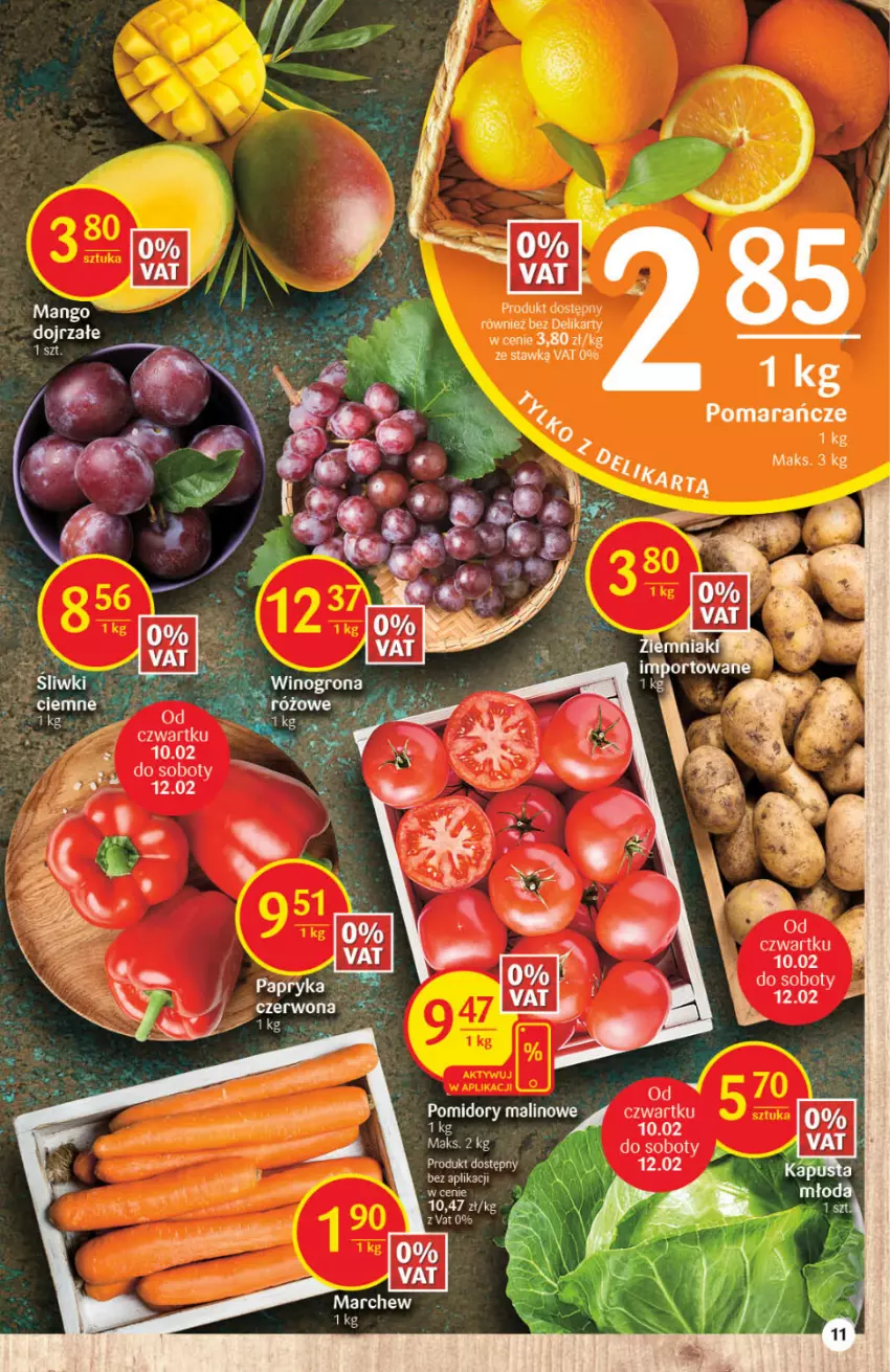 Gazetka promocyjna Delikatesy Centrum - Gazetka DC06 - ważna 10.02 do 16.02.2022 - strona 11 - produkty: LG, Mango, Pomarańcze, Pomidory