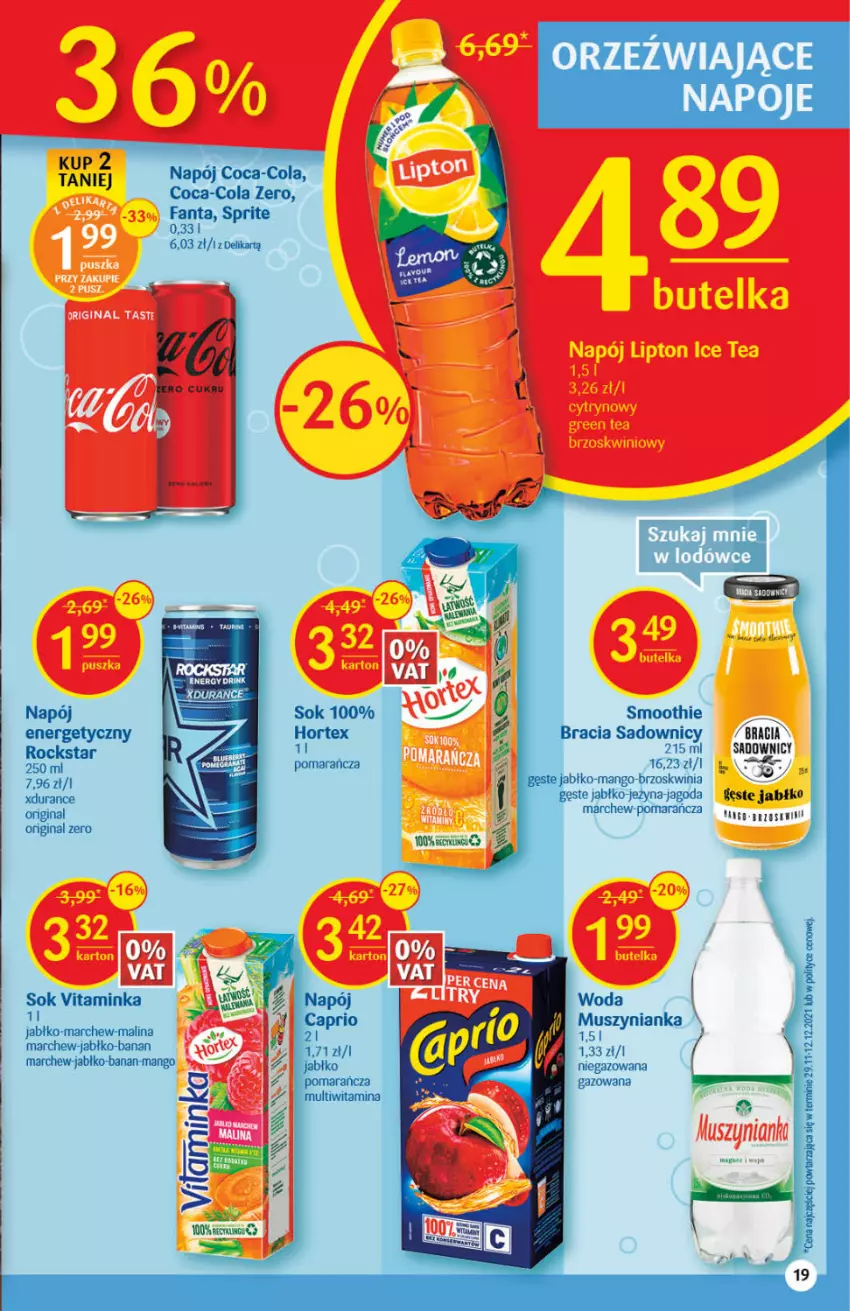 Gazetka promocyjna Delikatesy Centrum - Gazetka DC06 - ważna 10.02 do 16.02.2022 - strona 19 - produkty: Hortex, Napój, Napoje, Sok