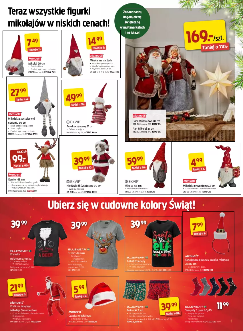 Gazetka promocyjna Jula - Gazetka - ważna 18.11 do 18.12.2022 - strona 9 - produkty: Bokserki, Czapka, Dzieci, Karp, Kostium, Kosz, Koszulka, Opaska, Pasek, Płaszcz, Renifer, Ser, Sok, Spodnie, Sweter, T-shirt, Tera