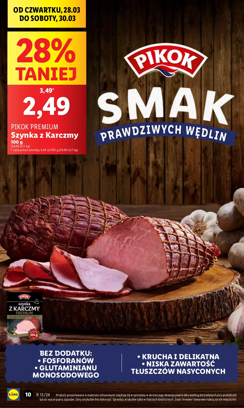 Gazetka promocyjna Lidl - GAZETKA - ważna 28.03 do 30.03.2024 - strona 10 - produkty: PIKOK, Szynka