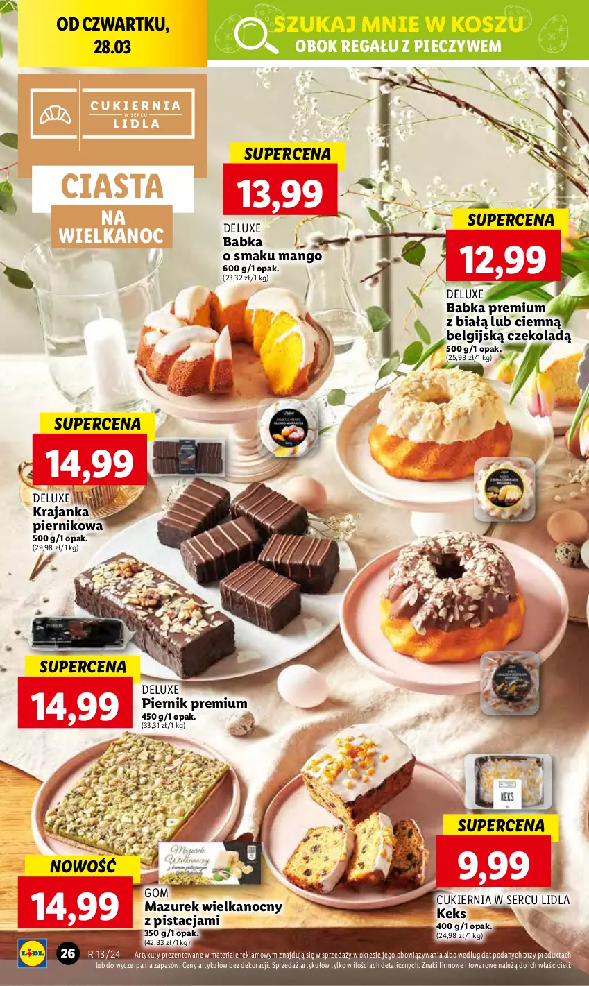 Gazetka promocyjna Lidl - GAZETKA - ważna 28.03 do 30.03.2024 - strona 34 - produkty: Babka, Cukier, Kosz, LG, Mango, Piec, Piernik, Regał, Ser