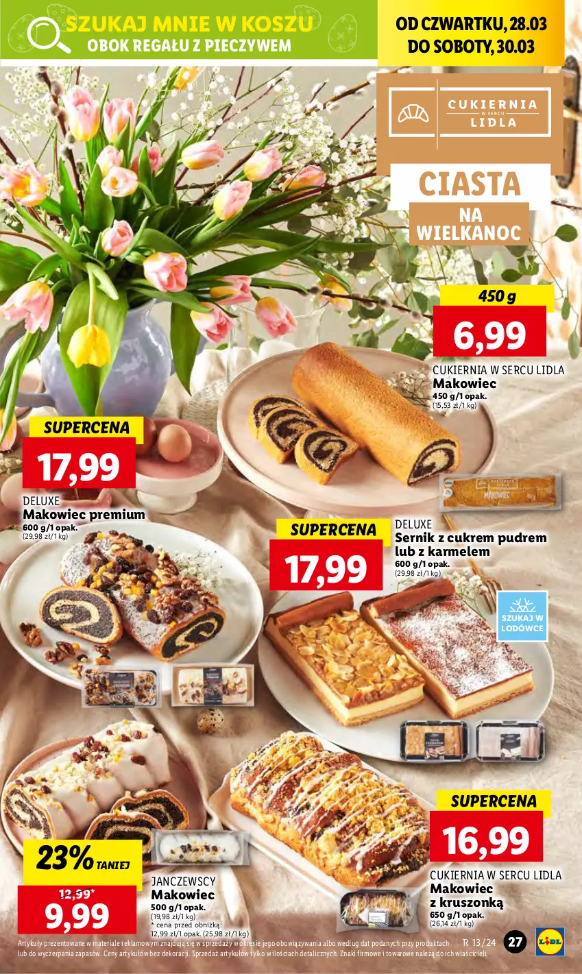 Gazetka promocyjna Lidl - GAZETKA - ważna 28.03 do 30.03.2024 - strona 35 - produkty: Cukier, Kosz, Makowiec, Piec, Regał, Ser