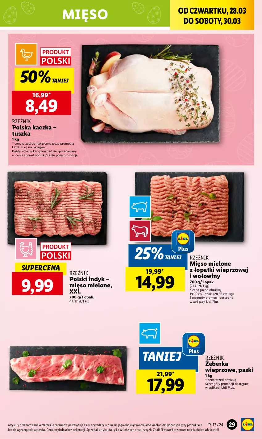 Gazetka promocyjna Lidl - GAZETKA - ważna 28.03 do 30.03.2024 - strona 37 - produkty: Gra, Kaczka, Mięso, Mięso mielone, Mięso mielone z łopatki wieprzowej, Olej, Tusz